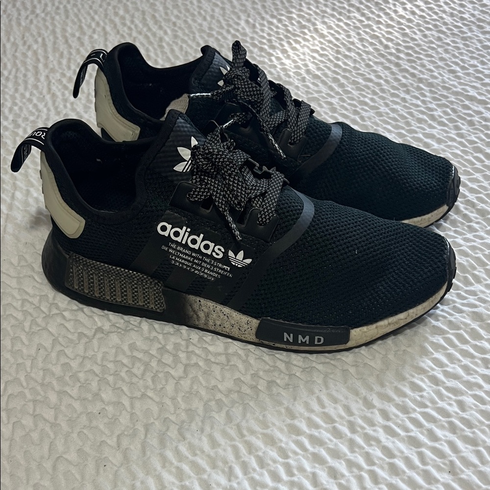 Adidas Black and White NMD R1 Sneakers